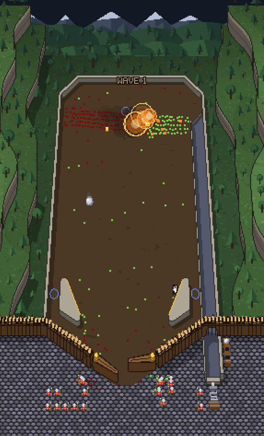 A bomb going off in the middle of a wave of orcs.