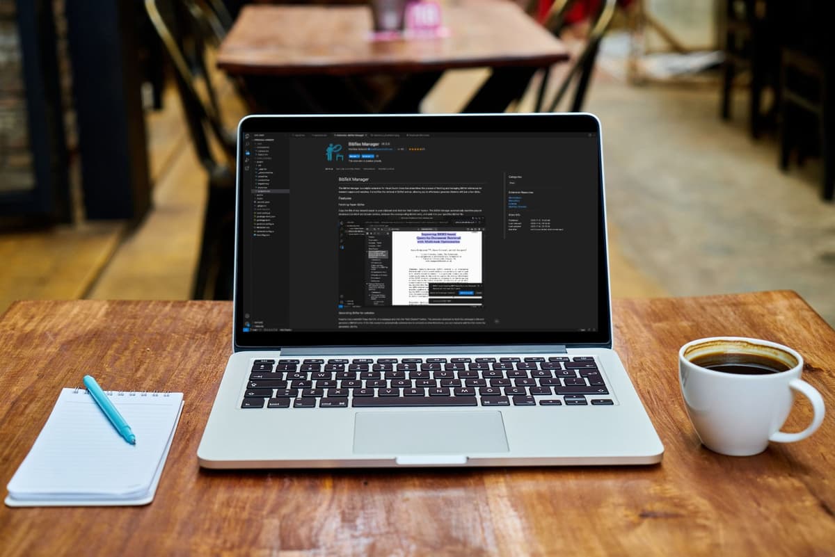Image of a laptop showing the first version of the extension